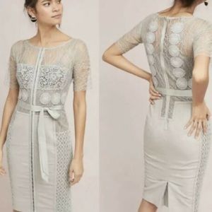 NEW! Anthropologie Byron Lars Carissima Sheath Dress | Grey Motif | Size 10